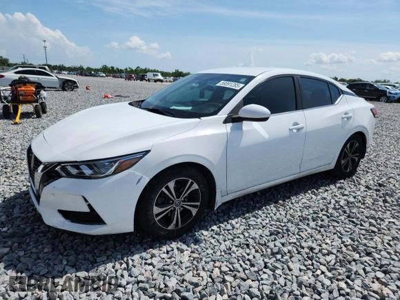 2021 Nissan Sentra SV with VIN 3N1AB8CV1MY268641, listed as a Copart auction lot 59091285 with 262,679 mi miles and Salvage title. Bid and sale history available at DreamBid. Image 1.