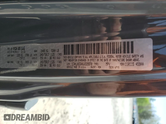 2019 Jeep Wrangler Unlimited Sport Altitude z VIN 1C4HJXDG4KW529970, wystawiony jako Copart lot #55122455 z przebiegiem 78 460 mil mil oraz Szkoda całkowita • Salvage title. Historia ofert i sprzedaży dostępna na DreamBid. Obrazek 14.
