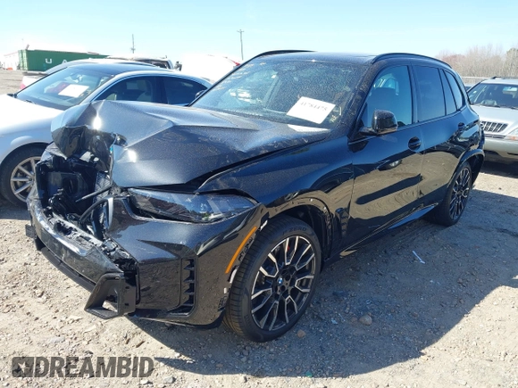 2025 BMW X5 xDrive40i with VIN 5UX23EU04S9Y93875, listed as a IAAI auction lot 41784475 with 1 mi miles. Bid and sale history available at carsss.com. Image 2.