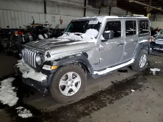 2020 Jeep Wrangler Unlimited Sport S with VIN 1C4HJXDN1LW220280, listed as a Copart auction lot 45208725 with 118,430 mi miles and Salvage Title. Bid and sale history available at carsss.com. Image 1.