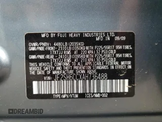 2010 Subaru Forester X Premium with VIN JF2SH6CCXAH736488, listed as a Copart auction lot 61040815 with 61,823 mi miles and Salvage title. Bid and sale history available at DreamBid. Image 13.
