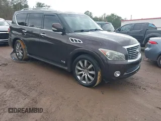 2011 Infiniti QX56 7-passenger with VIN JN8AZ2NE2B9004550, listed as a IAAI auction lot 41476305 with 163,958 mi miles and . Bid and sale history available at DreamBid. Image 1.