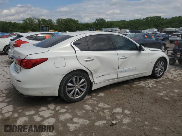 2015 Infiniti Q50 Premium with VIN JN1BV7AP5FM345771, listed as a Copart auction lot 59021485 with 170,199 mi miles and Salvage title. Bid and sale history available at DreamBid. Image 3.