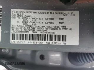 2021 Toyota Tacoma SR with VIN 3TMCZ5AN0MM395357, listed as a Copart auction lot 87086684 with 48,664 mi miles and Salvage title. Bid and sale history available at DreamBid. Image 12.