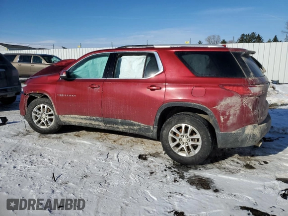 2018 Chevrolet Traverse LT Cloth z VIN 1GNERGKW7JJ126588, wystawiony jako Copart lot #42369475 z przebiegiem Nie podano mil oraz Czysty tytuł • Clean title. Historia ofert i sprzedaży dostępna na DreamBid. Obrazek 2.