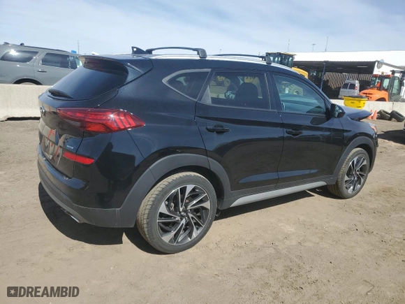 2021 Hyundai Tucson Limited with VIN KM8J3CALXMU407825, listed as a Copart auction lot 48349665 with 49,654 mi miles and Salvage Title. Bid and sale history available at carsss.com. Image 3.