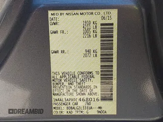 2015 Nissan Altima 2.5 SV with VIN 1N4AL3APXFC468016, listed as a IAAI auction lot 41791762 with 173,525 mi miles. Bid and sale history available at carsss.com. Image 9.