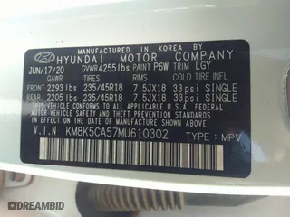 2021 Hyundai Kona Ultimate with VIN KM8K5CA57MU610302, listed as a IAAI auction lot 36878990 with 5,985 mi miles. Bid and sale history available at carsss.com. Image 9.
