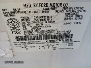 2012 Lincoln MKT EcoBoost with VIN 2LMHJ5AT9CBL50946, listed as a Copart auction lot 48763435 with 127,704 mi miles and Clean Title. Bid and sale history available at DreamBid. Image 13.