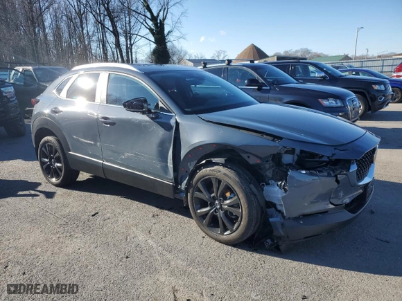 2023 Mazda CX-30 2.5 S Carbon Edition with VIN 3MVDMBCM3PM572198, listed as a Copart auction lot 45477945 with 22,829 mi miles and Salvage Title. Bid and sale history available at carsss.com. Image 4.