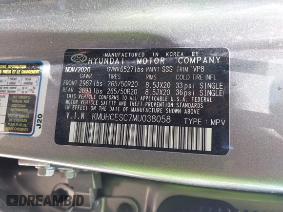 2021 Genesis GV80 with VIN KMUHCESC7MU038058, listed as a IAAI auction lot 42452578 with 63,980 mi miles and . Bid and sale history available at DreamBid. Image 9.