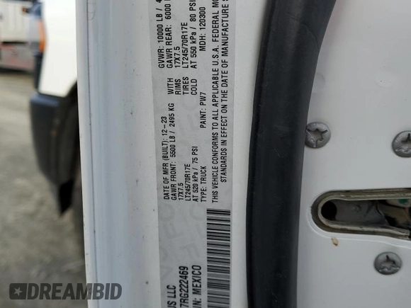 2024 Ram 2500 Tradesman with VIN 3C6UR5HJ7RG222469, listed as a Copart auction lot 44657845 with 44,753 mi miles and Salvage title. Bid and sale history available at DreamBid. Image 12.