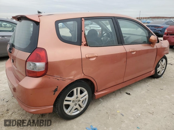 2007 Honda Fit Sport with VIN JHMGD38657S055456, listed as a Copart auction lot 89397795 with 249,679 mi miles and Salvage Title. Bid and sale history available at carsss.com. Image 3.