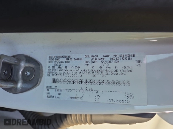 2020 Ford Escape SE с VIN 1FMCU9G63LUB81314, выставлен на аукционе IAAI как лот 42905132 с пробегом 44 436 миль миль и . История ставок и продаж доступна на DreamBid. Изображение 4.