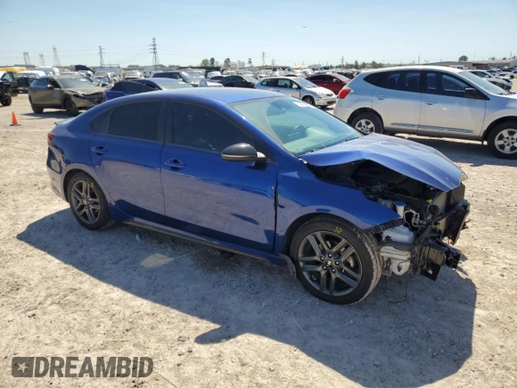 2021 Kia Forte GT-Line with VIN 3KPF34AD7ME320486, listed as a Copart auction lot 48634275 with 57,056 mi miles and Salvage Title. Bid and sale history available at carsss.com. Image 4.