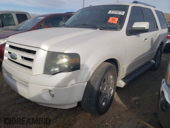 2009 Ford Expedition Limited z VIN 1FMFU19559EA97260, wystawiony jako Copart lot #87870075 z przebiegiem Nie podano mil oraz Szkoda całkowita • Salvage title. Historia ofert i sprzedaży dostępna na DreamBid. Obrazek 1.
