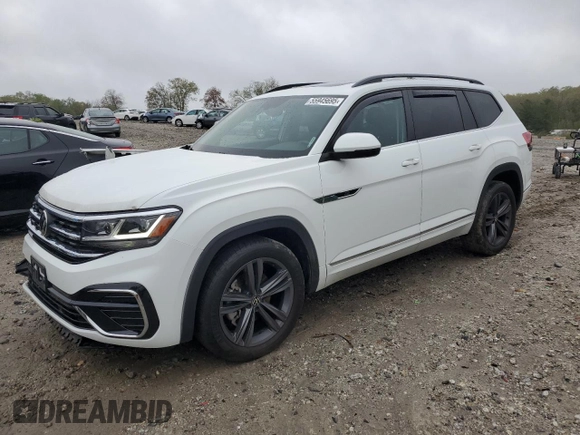 2021 Volkswagen Atlas SE with VIN 1V2RR2CA3MC609521, listed as a Copart auction lot 55945695 with 38,874 mi miles and Salvage title. Bid and sale history available at DreamBid. Image 1.