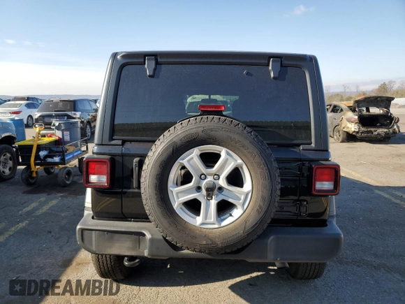 2022 Jeep Wrangler Unlimited Willys Sport with VIN 1C4HJXDN2NW132521, listed as a Copart auction lot 80614904 with 20,793 mi miles and Salvage Title. Bid and sale history available at DreamBid. Image 6.