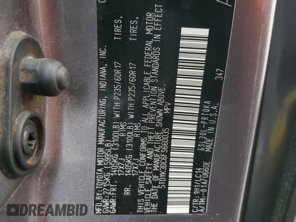 2015 Toyota Sienna XLE with VIN 5TDYK3DC6FS660035, listed as a Copart auction lot 51660075 with 176,968 mi miles and Salvage Title. Bid and sale history available at DreamBid. Image 15.