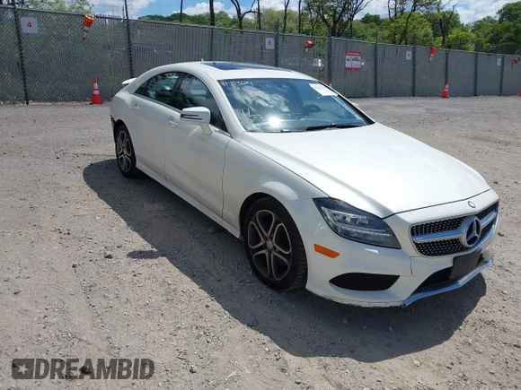 2015 Mercedes-Benz CLS 400 with VIN WDDLJ6HB9FA154511, listed as a IAAI auction lot 42155412 with 88,386 mi miles and . Bid and sale history available at DreamBid. Image 1.