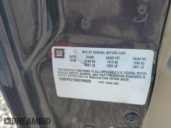2006 Cadillac CTS with VIN 1G6DP577960164629, listed as a Copart auction lot 70521374 with 115,163 mi miles and Clean Title. Bid and sale history available at carsss.com. Image 12.