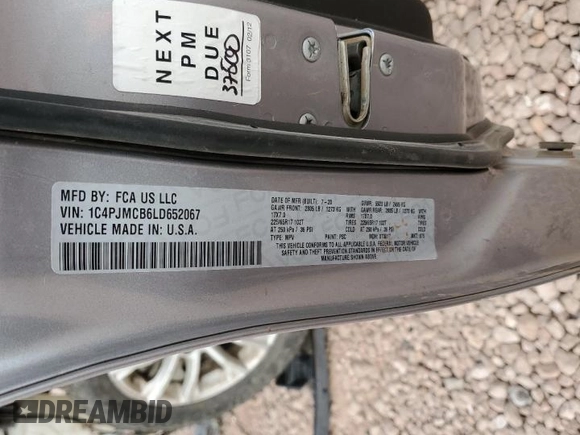 2020 Jeep Cherokee Latitude with VIN 1C4PJMCB6LD652067, listed as a Copart auction lot 48029875 with 127,562 mi miles and Salvage Title. Bid and sale history available at carsss.com. Image 13.