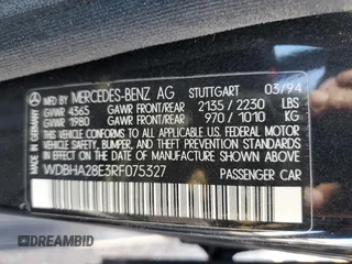 1994 Mercedes-Benz C z VIN WDBHA28E3RF075327, wystawiony jako Copart lot #57819825 z przebiegiem 83 224 mil mil oraz Szkoda całkowita • Salvage title. Historia ofert i sprzedaży dostępna na DreamBid. Obrazek 13.
