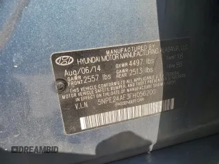 2015 Hyundai Sonata 2.4L SE with VIN 5NPE24AF3FH056200, listed as a Copart auction lot 53630545 with 100,634 mi miles and Salvage Title. Bid and sale history available at carsss.com. Image 14.