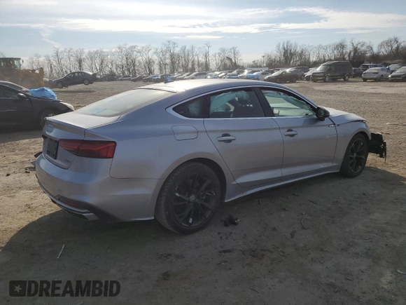 2020 Audi A5 Sportback Premium with VIN WAUANCF54LA006471, listed as a Copart auction lot 47631645 with 0 mi miles and Salvage Title. Bid and sale history available at carsss.com. Image 3.