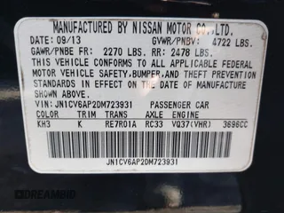2013 Infiniti G37 Sedan Journey with VIN JN1CV6AP2DM723931, listed as a IAAI auction lot 41741884 with 112,082 mi miles. Bid and sale history available at carsss.com. Image 9.
