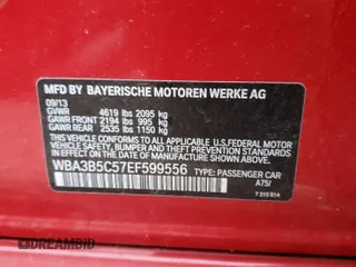 2014 BMW 3 Series 328i xDrive with VIN WBA3B5C57EF599556, listed as a Copart auction lot 82405724 with 91,665 mi miles and Salvage Title. Bid and sale history available at carsss.com. Image 12.