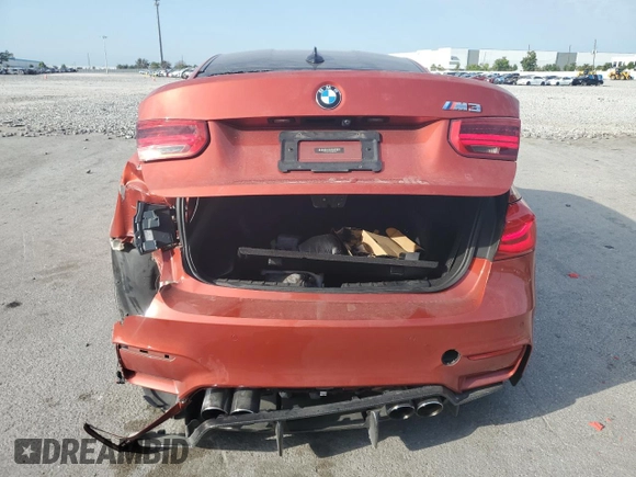 2016 BMW M3 with VIN WBS8M9C52GP967030, listed as a Copart auction lot 57950385 with 77,885 mi miles and Salvage title. Bid and sale history available at DreamBid. Image 6.