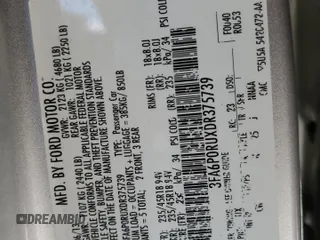 2013 Ford Fusion Titanium Hybrid with VIN 3FA6P0RUXDR375739, listed as a Copart auction lot 52332165 with 162,524 mi miles and Salvage Title. Bid and sale history available at DreamBid. Image 14.