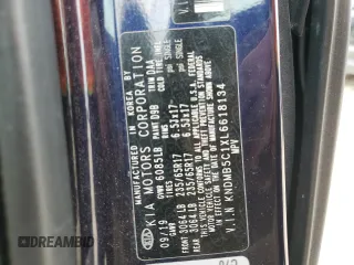 2020 Kia Sedona LX with VIN KNDMB5C1XL6618134, listed as a Copart auction lot 55924724 with 95,414 mi miles and Clean Title. Bid and sale history available at carsss.com. Image 12.