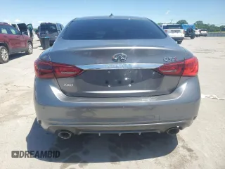 2018 Infiniti Q50 Red Sport 400 with VIN JN1FV7AR1JM700091, listed as a Copart auction lot 58004335 with 59,254 mi miles and Salvage title. Bid and sale history available at DreamBid. Image 6.