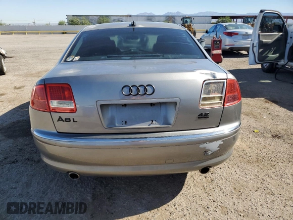 2005 Audi A8 with VIN WAUML44E45N012262, listed as a Copart auction lot 59984715 with 289,154 mi miles and Salvage title. Bid and sale history available at DreamBid. Image 6.