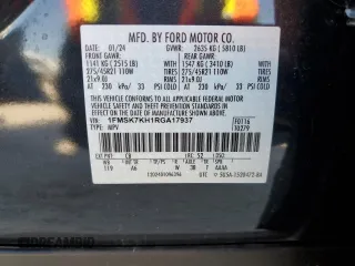 2024 Ford Explorer ST-Line with VIN 1FMSK7KH1RGA17937, listed as a Copart auction lot 75706544 with 2,369 mi miles and Salvage Title. Bid and sale history available at carsss.com. Image 13.