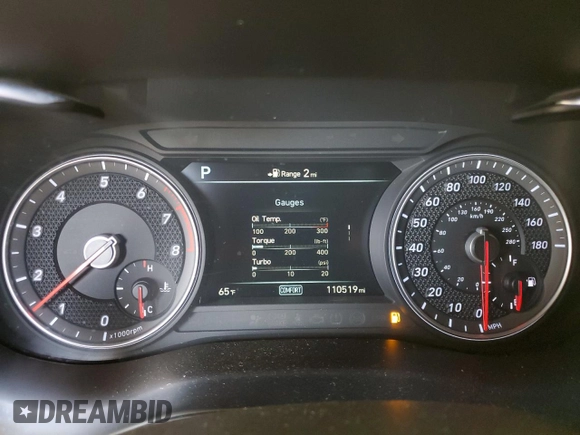 2019 Genesis G70 3.3T Advanced with VIN KMTG74LE6KU013986, listed as a Copart auction lot 55464795 with 110,519 mi miles and Clean Title. Bid and sale history available at carsss.com. Image 9.