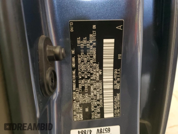 2013 Toyota Sienna XLE AAS with VIN 5TDYK3DC1DS360951, listed as a Copart auction lot 49321175 with 95,575 mi miles and Salvage Title. Bid and sale history available at carsss.com. Image 13.