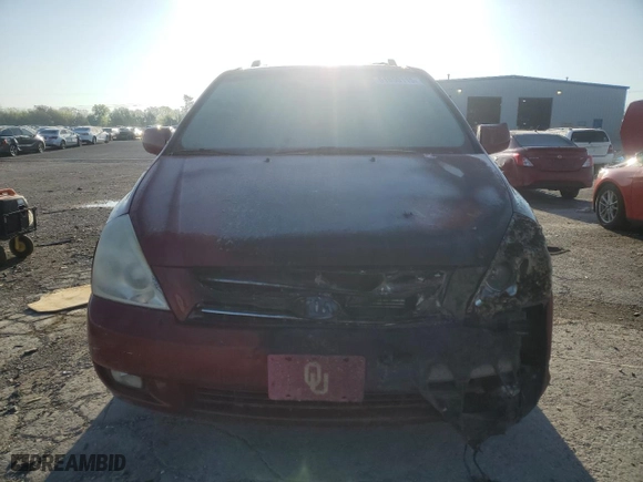 2007 Kia Sedona EX with VIN KNDMB233076170251, listed as a Copart auction lot 51850115 with 0 mi miles and Salvage Title. Bid and sale history available at carsss.com. Image 5.