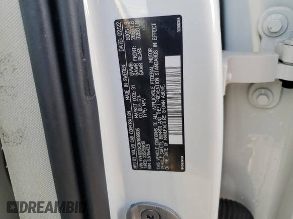 2022 Volvo XC90 Momentum with VIN YV4102CK3N1839605, listed as a Copart auction lot 75036544 with Not Provided miles and Salvage Title. Bid and sale history available at DreamBid. Image 14.