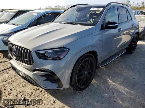 2024 Mercedes-Benz GLE 53 AMG with VIN 4JGFB6BBXRB105065, listed as a Copart auction lot 76574894 with Not provided miles and Non repairable. Bid and sale history available at DreamBid. Image 1.