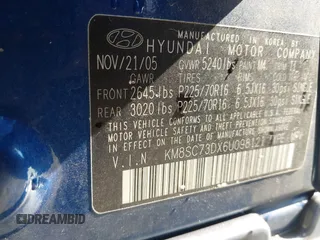 2006 Hyundai Santa Fe GLS with VIN KM8SC73DX6U098121, listed as a IAAI auction lot 41490588 with 171,087 mi miles. Bid and sale history available at carsss.com. Image 9.