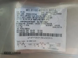 2003 Ford Focus ZTS with VIN 1FAFP38343W132305, listed as a Copart auction lot 74949334 with Not Provided miles and Salvage Title. Bid and sale history available at carsss.com. Image 14.