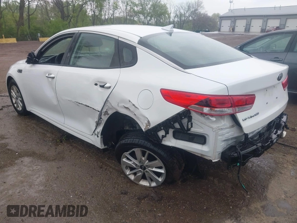 2018 Kia Optima LX with VIN 5XXGT4L38JG236267, listed as a IAAI auction lot 42097216 with 99,308 mi miles and . Bid and sale history available at DreamBid. Image 3.