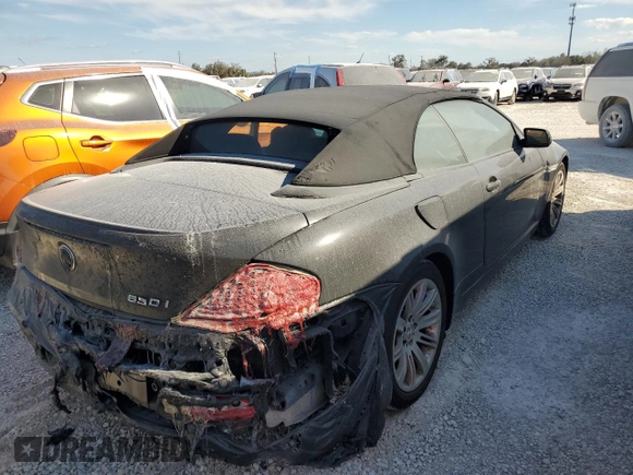 2007 BMW 6 Series 650i with VIN WBAEK135X7CN81963, listed as a Copart auction lot 73875324 with 0 mi miles and Salvage Title. Bid and sale history available at carsss.com. Image 3.