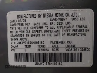 2006 Infiniti M z VIN JNKAY01E76M109160, wystawiony jako IAAI lot #41252984 z przebiegiem 134 744 mil mil oraz . Historia ofert i sprzedaży dostępna na DreamBid. Obrazek 9.