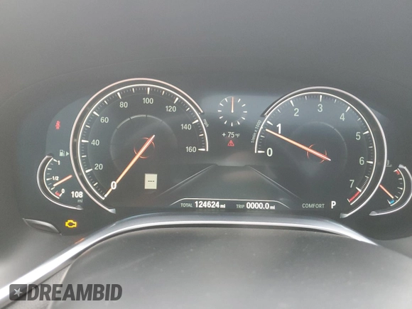 2016 BMW 7 Series 750i with VIN WBA7F0C56GGL99533, listed as a Copart auction lot 59091045 with 124,624 mi miles and Clean title. Bid and sale history available at DreamBid. Image 9.