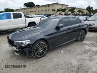 2019 BMW 5 Series 530e iPerformance with VIN WBAJA9C50KB393001, listed as a Copart auction lot 75291374 with 45,919 mi miles and Non Repairable. Bid and sale history available at carsss.com. Image 1.