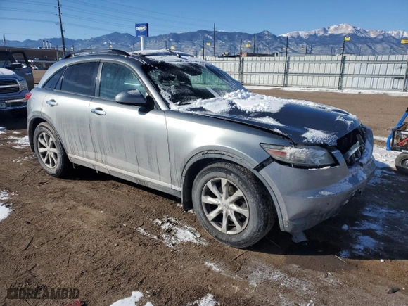 2007 Infiniti FX35 with VIN JNRAS08W07X208663, listed as a Copart auction lot 44638335 with 115,249 mi miles and Salvage Title. Bid and sale history available at carsss.com. Image 4.